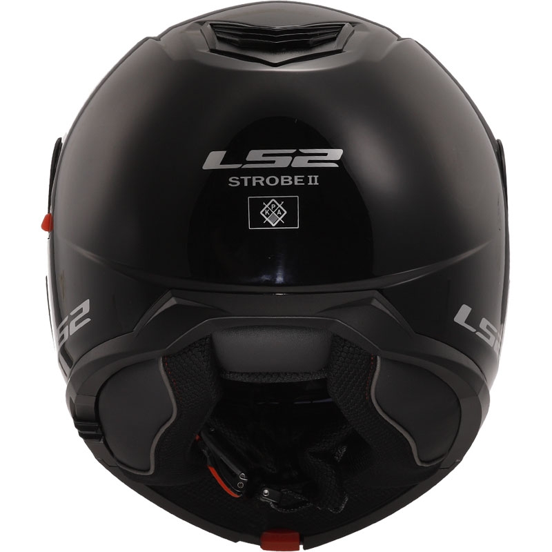 Atverčiamas šalmas LS2 FF908 Strobe II juodas blizgus