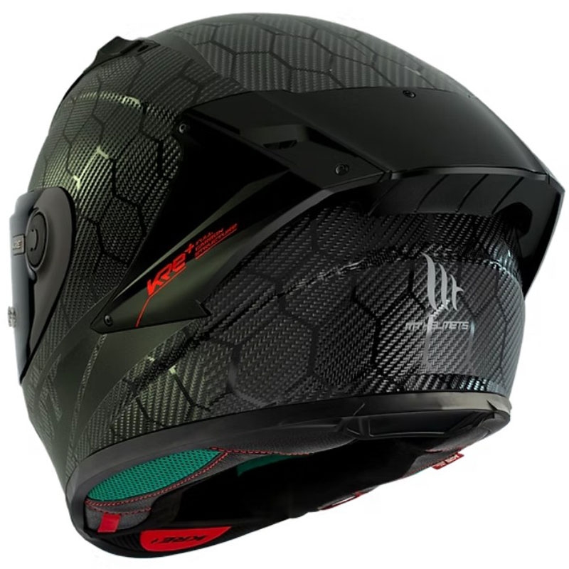 MT KRE+ Carbon Solid A11 integruotas motociklininko šalmas juodas blizgus