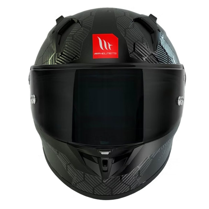 MT KRE+ Carbon Solid A11 integruotas motociklininko šalmas juodas blizgus