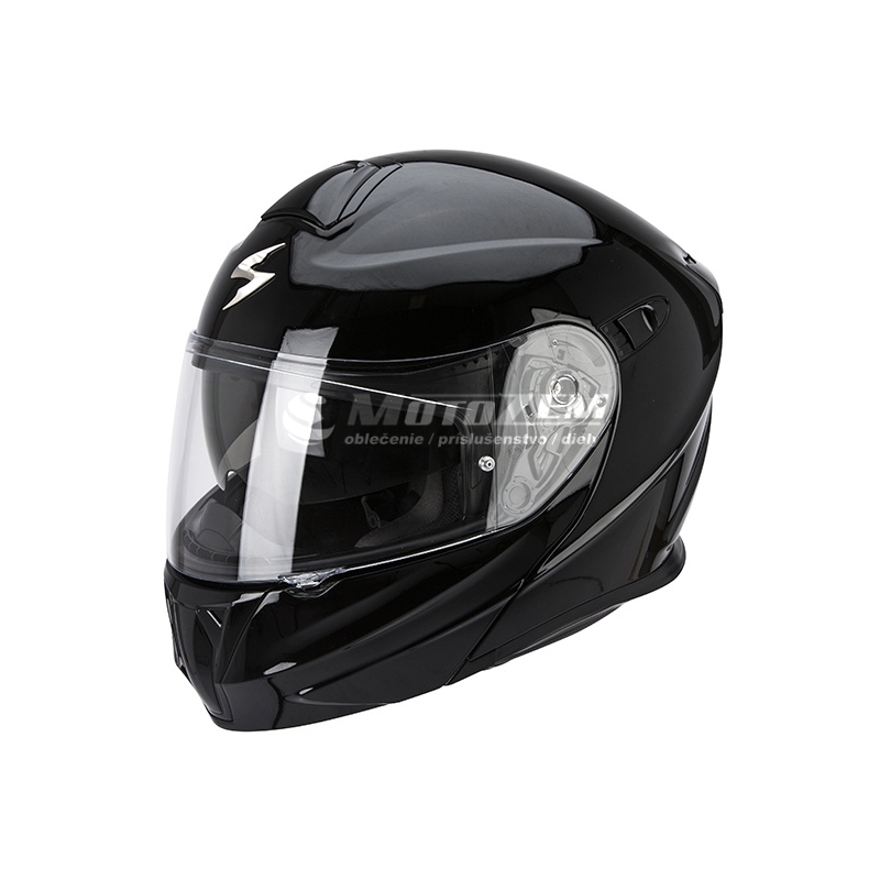 Moto přilba vyklopná Scorpion EXO-920 černá lesklá - II. jakost