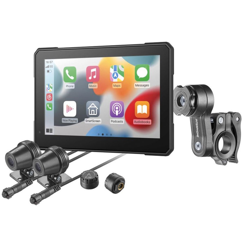 „Interphone RIDESYNC70“ „Apple CarPlay“ ir „Android Auto“ ekranas motociklams