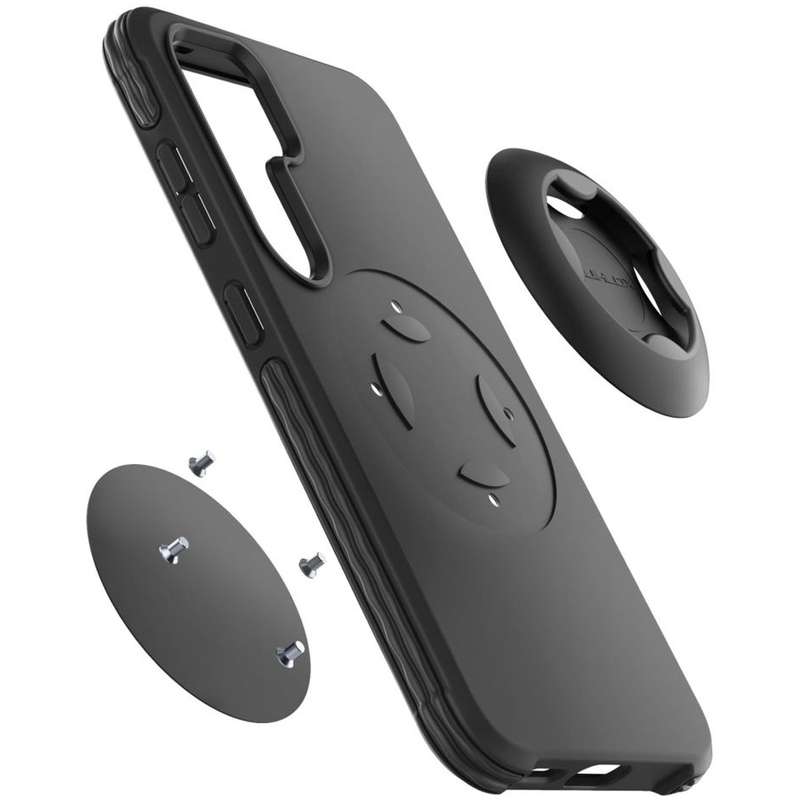 Apsauginis dangtelis Interphone QUIKLOX Tetraforce, skirtas "Samsung Galaxy S25 Plus", juodas