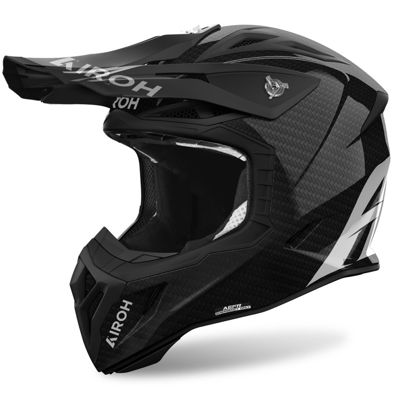Motokroso šalmas Airoh Aviator ACE 2 Carbon juodas blizgus