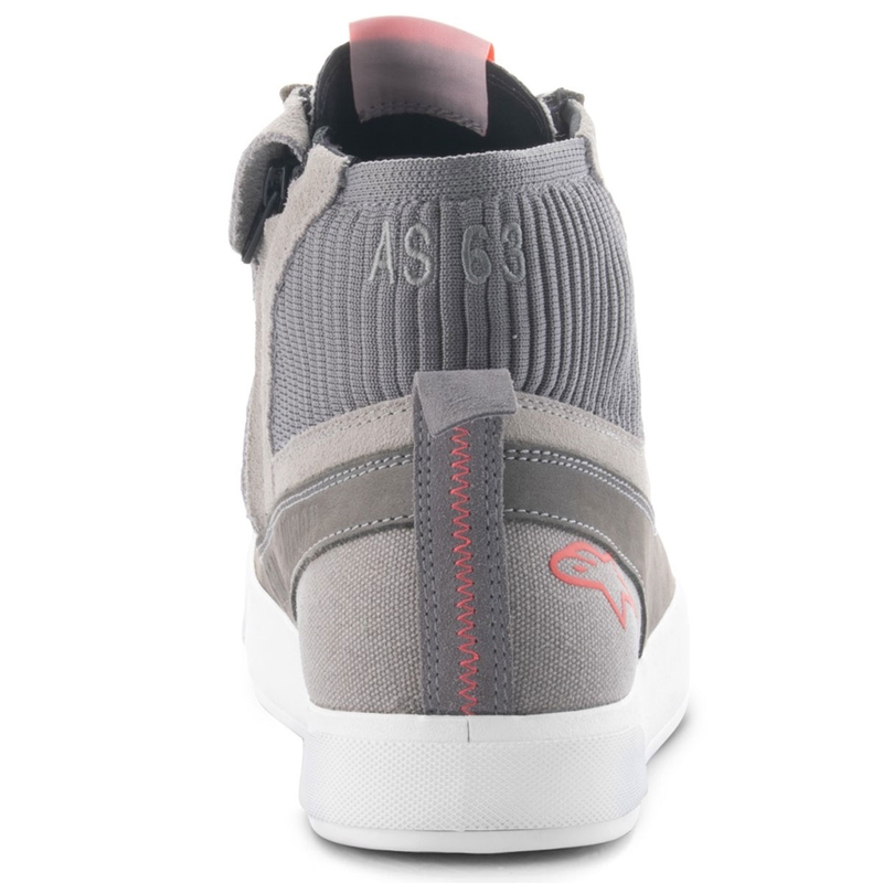 Alpinestars Stated šviesiai pilki-fluo raudoni-balti motociklininko batai