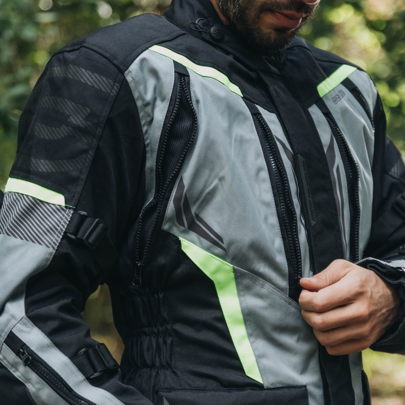 Motociklininko striukė Ozone Tour III black-grey-fluo yellow