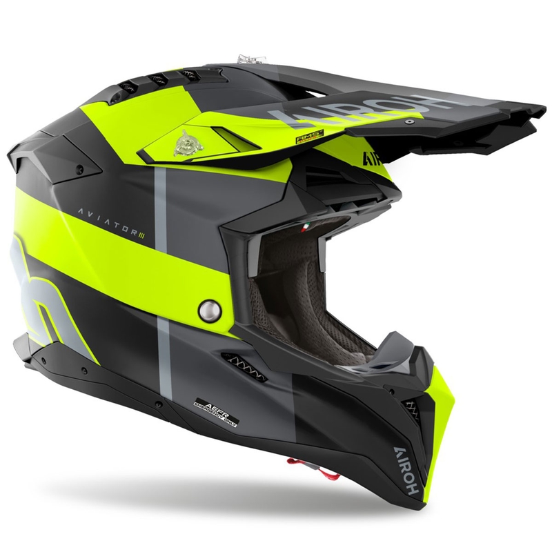 Motokroso šalmas Airoh Aviator 3 Monarch matinis geltonas