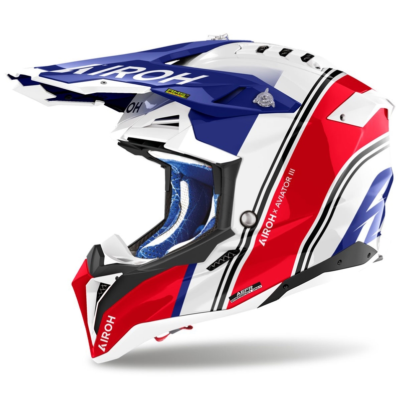 Motokroso šalmas Airoh Aviator 3 Hima raudonas blizgus