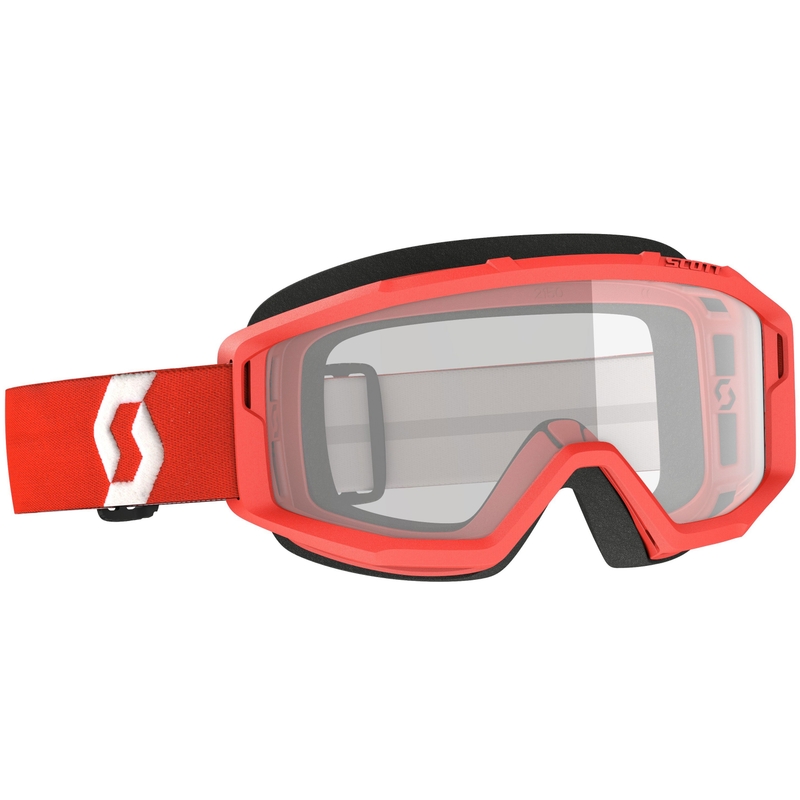Motokroso akiniai SCOTT Primal Clear raudoni ir skaidrūs