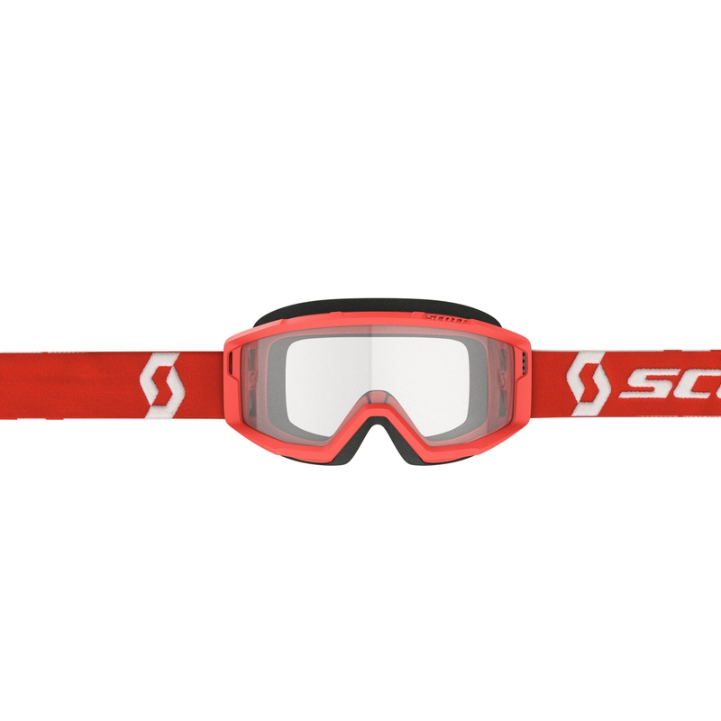 Motokroso akiniai SCOTT Primal Clear raudoni ir skaidrūs