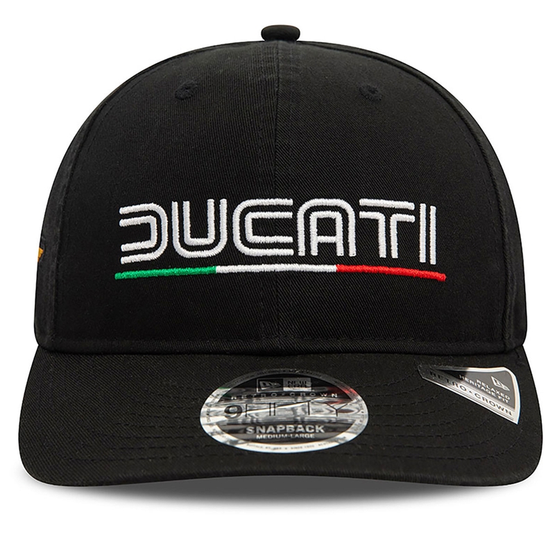 "Ducati Meccanica" kepurė su senoviniu logotipu juoda išpardavimas
