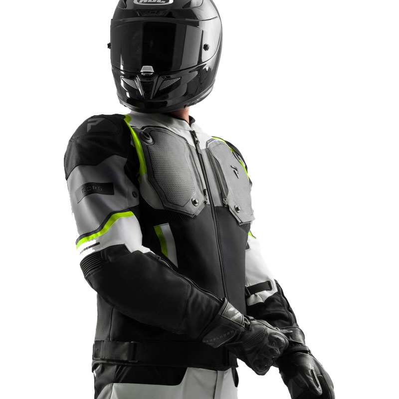 Rebelhorn Borg II juoda-pilka-fluo geltona motociklininko striukė