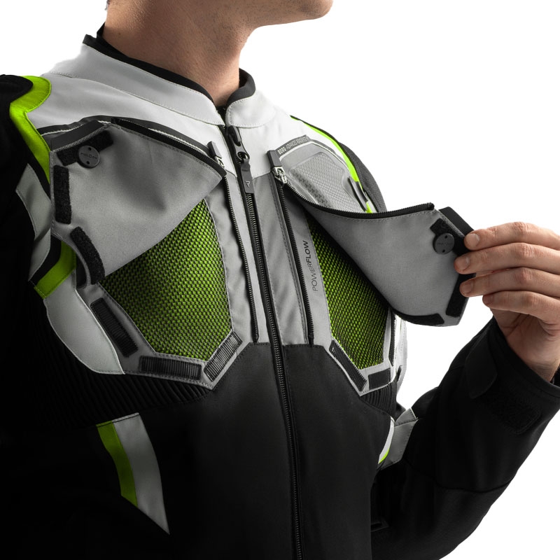 Rebelhorn Borg II juoda-pilka-fluo geltona motociklininko striukė