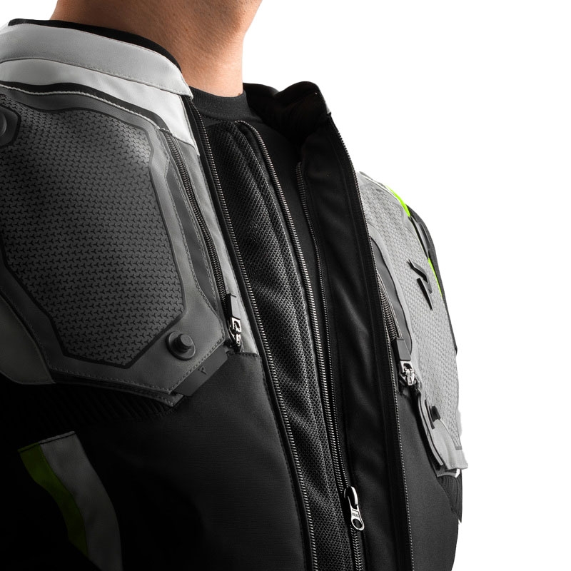 Rebelhorn Borg II juoda-pilka-fluo geltona motociklininko striukė