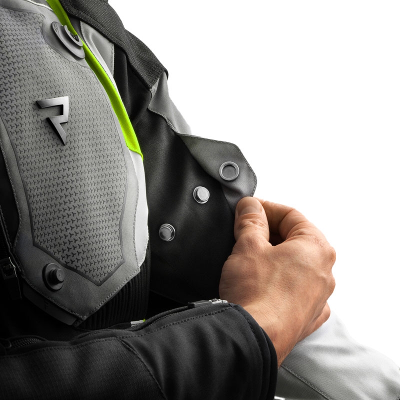 Rebelhorn Borg II juoda-pilka-fluo geltona motociklininko striukė