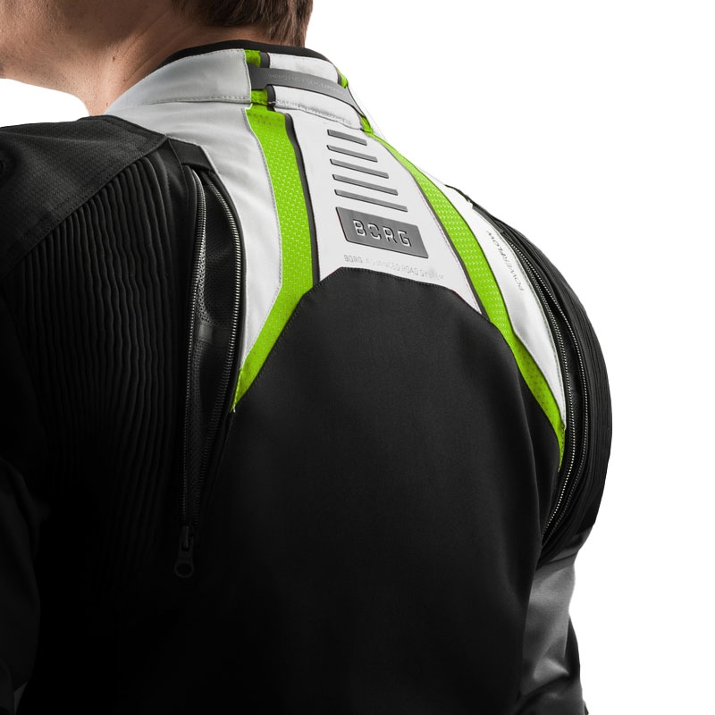Rebelhorn Borg II juoda-pilka-fluo geltona motociklininko striukė