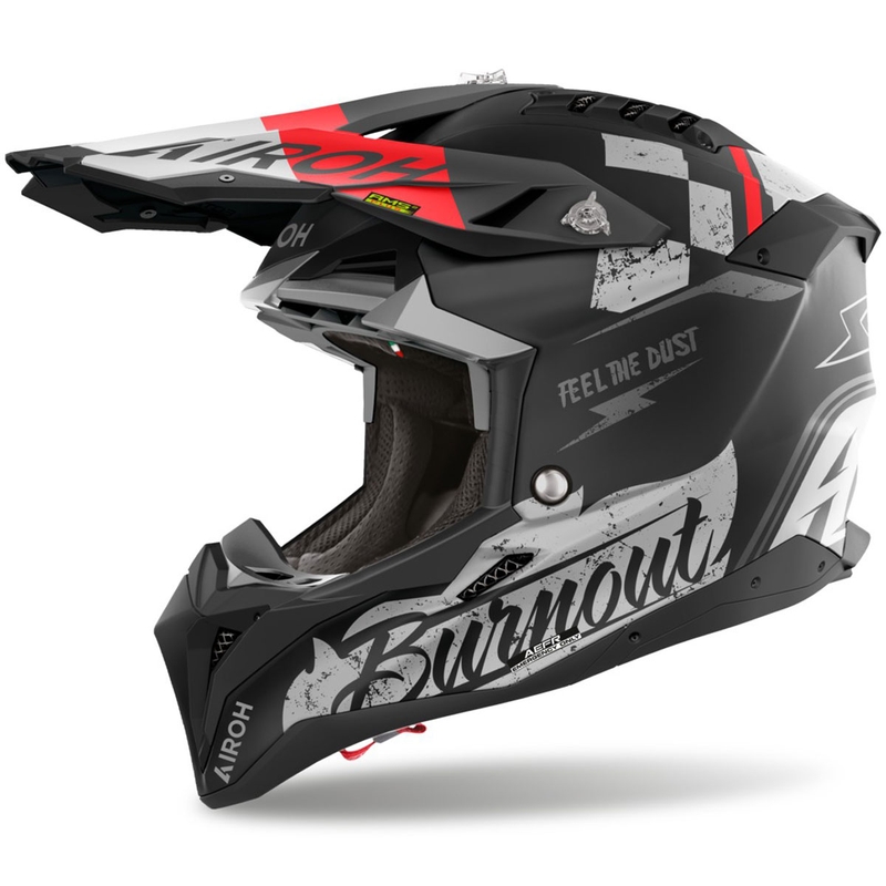 Motokroso šalmas Airoh Aviator 3 Burnout juodas matinis