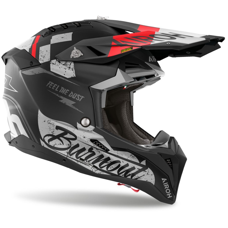 Motokroso šalmas Airoh Aviator 3 Burnout juodas matinis