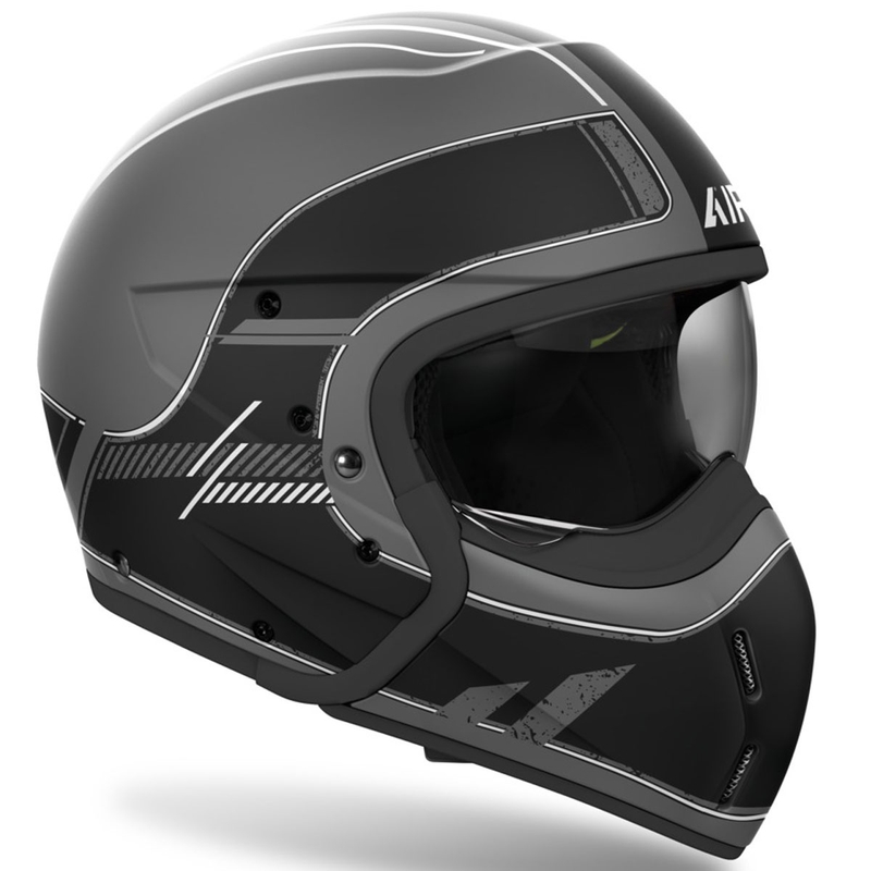 Modulinis motociklininko šalmas "Airoh J110 Raster Matte Black