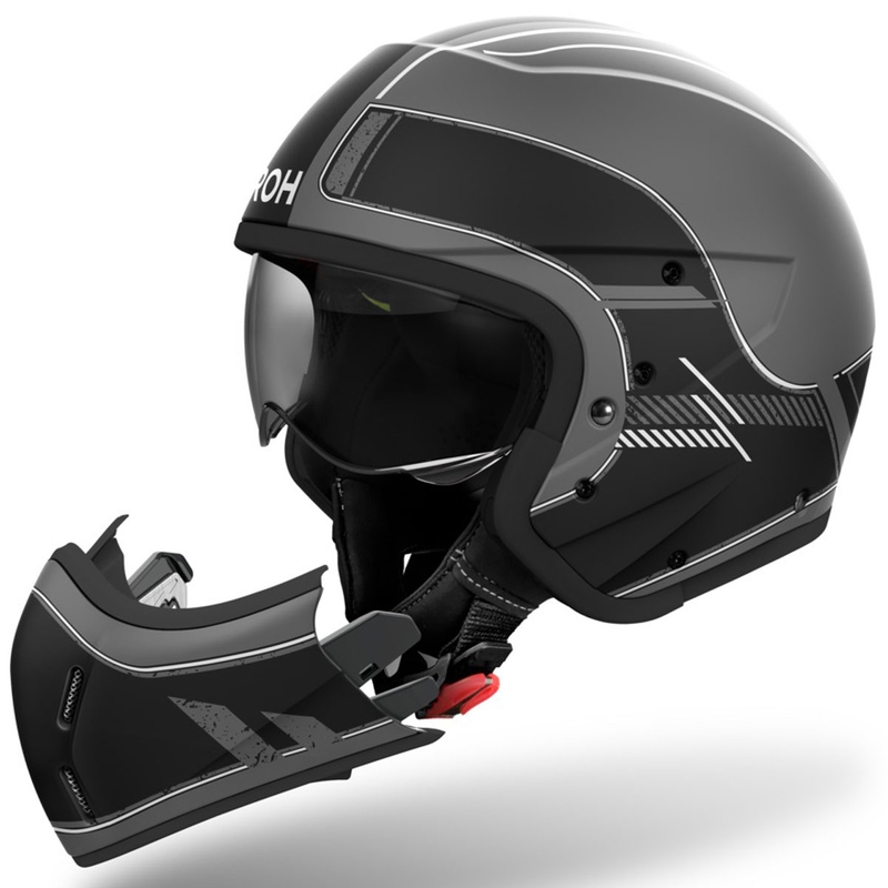 Modulinis motociklininko šalmas "Airoh J110 Raster Matte Black