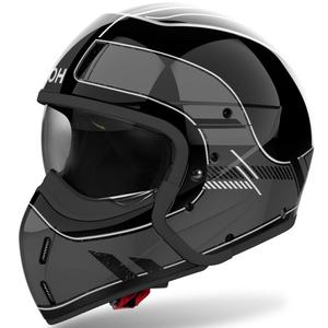 Modulinis motociklininko šalmas "Airoh J110 Raster" blizgus tamsiai pilkas