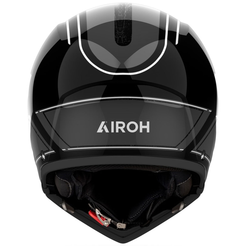 Modulinis motociklininko šalmas "Airoh J110 Raster" blizgus tamsiai pilkas