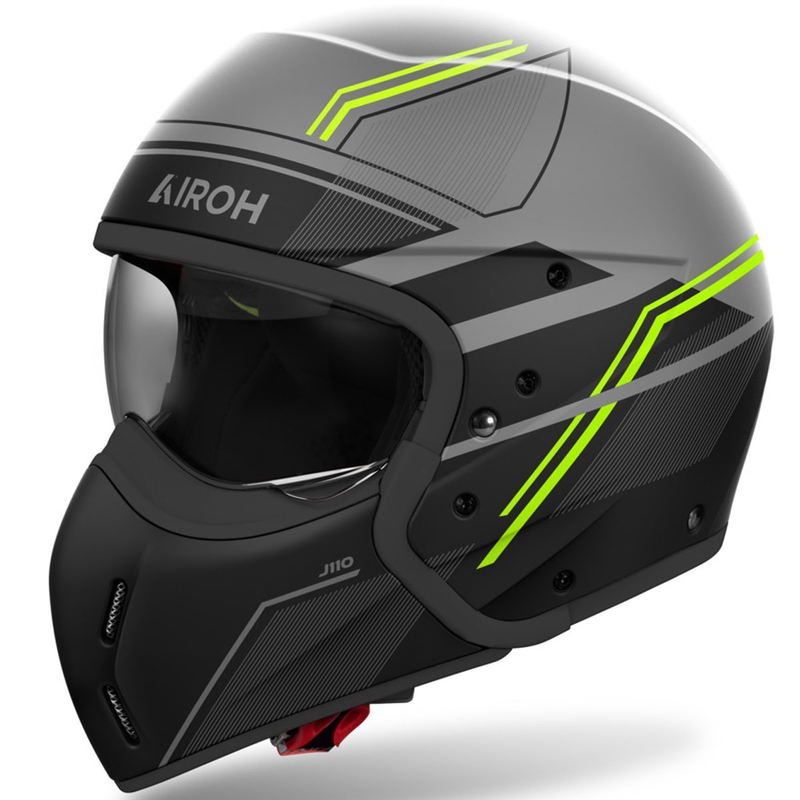 Modulinis motociklininko šalmas "Airoh J110 Slim Matte Yellow