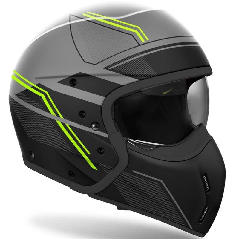Modulinis motociklininko šalmas "Airoh J110 Slim Matte Yellow