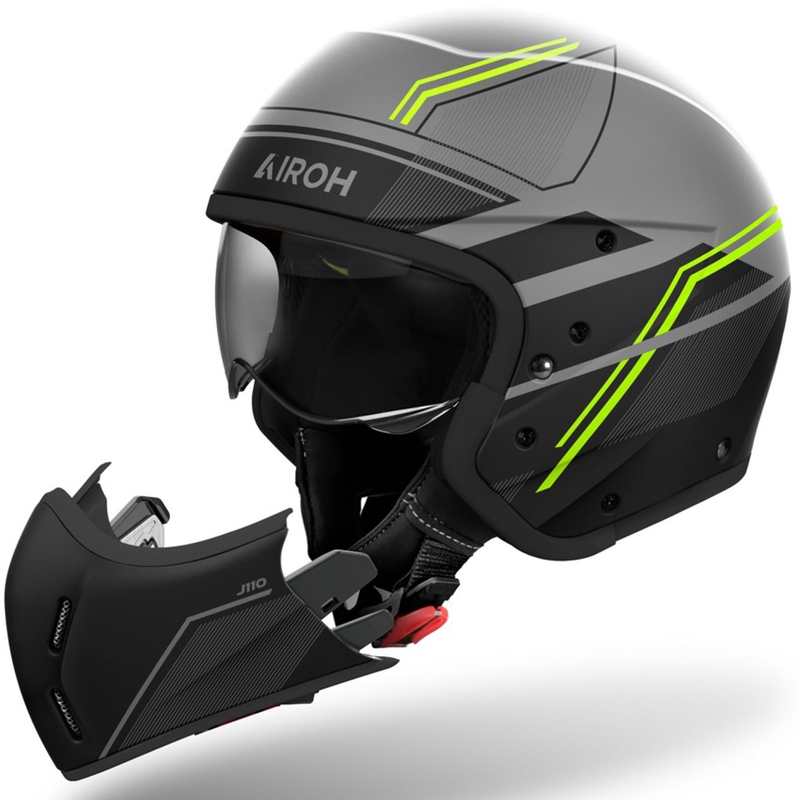 Modulinis motociklininko šalmas "Airoh J110 Slim Matte Yellow