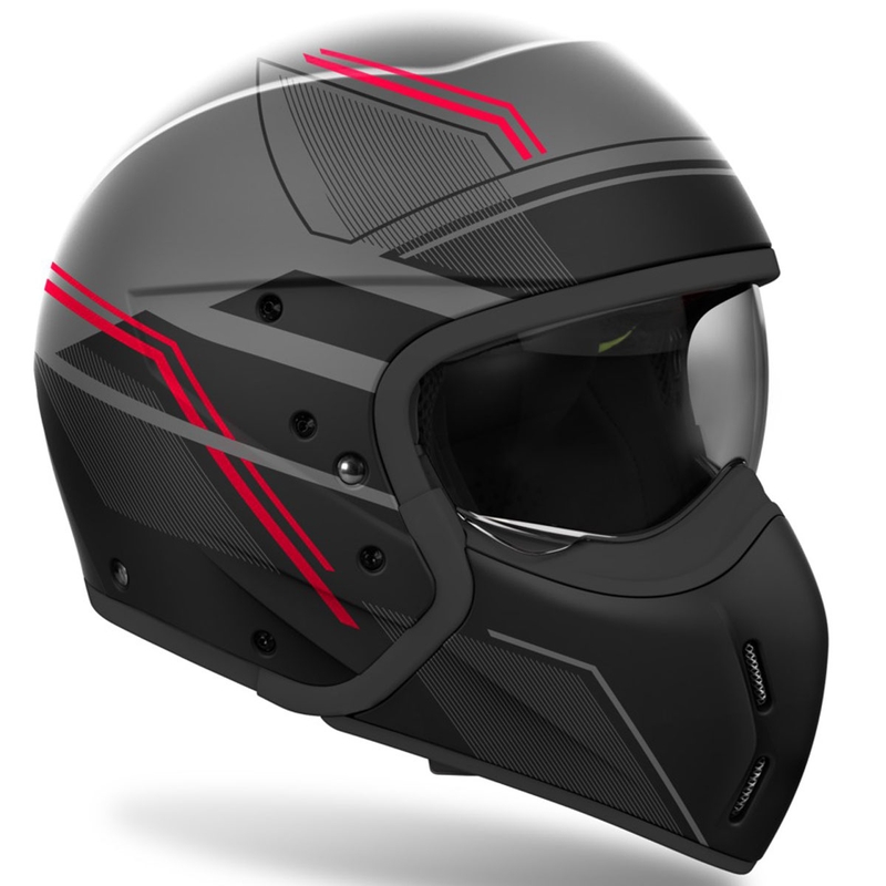 Modulinis motociklininko šalmas "Airoh J110 Slim Matte Red