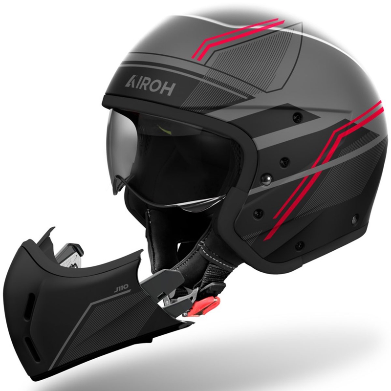 Modulinis motociklininko šalmas "Airoh J110 Slim Matte Red