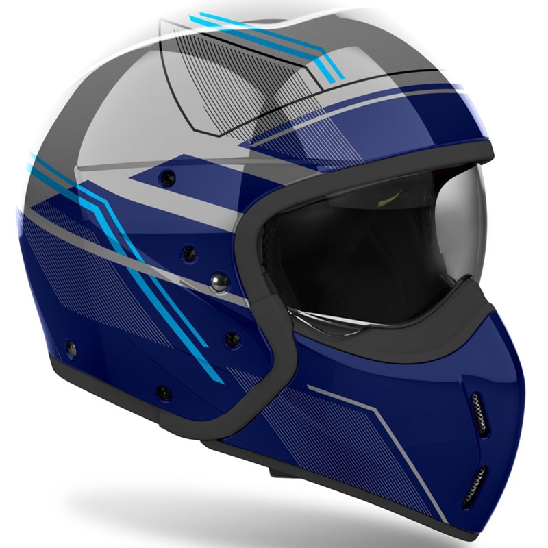 Modulinis motociklininko šalmas "Airoh J110 Slim Glossy Blue