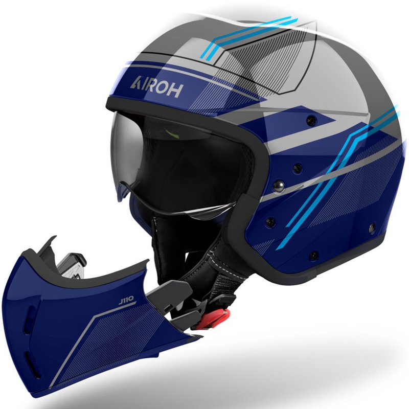 Modulinis motociklininko šalmas "Airoh J110 Slim Glossy Blue