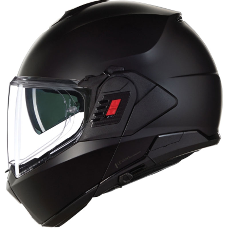 Nolan N120-1 Classico N-COM 302 matinės juodos spalvos atlenkiamas motociklininko šalmas