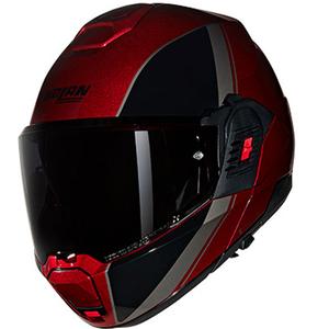 Nolan N120-1 Verniciatura Speciale N-COM 344 juodai raudonas sulankstomas motociklininko šalmas