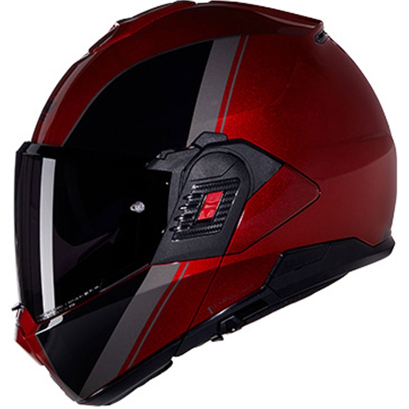 Nolan N120-1 Verniciatura Speciale N-COM 344 juodai raudonas sulankstomas motociklininko šalmas