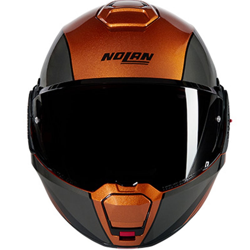 Apverčiamas motociklininko šalmas Nolan N120-1 Verniciatura Speciale N-COM 342 ochra-juoda