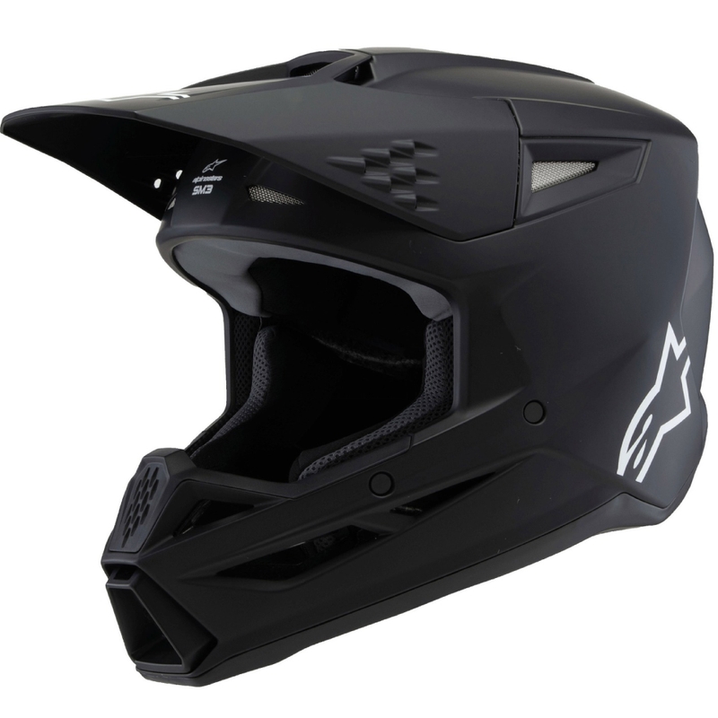 Vaikiškas motokroso šalmas Alpinestars S-M3 Solid black matt - II klasė