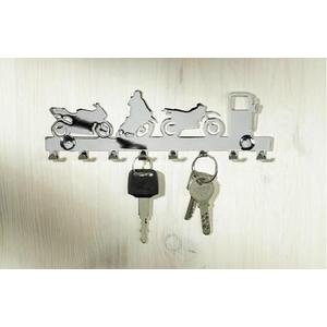 Chromuotas raktų laikiklis - 8 kabliukai