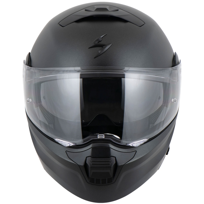 Apverčiamas motociklininko šalmas Scorpion EXO-930 EVO Solid black matt