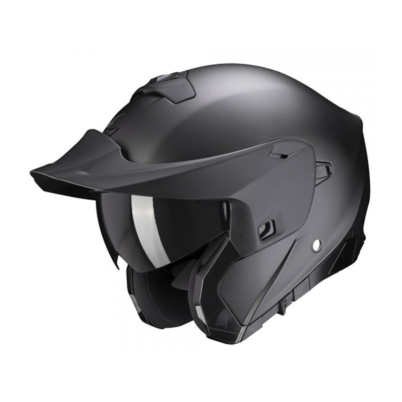Apverčiamas motociklininko šalmas Scorpion EXO-930 EVO Solid black matt