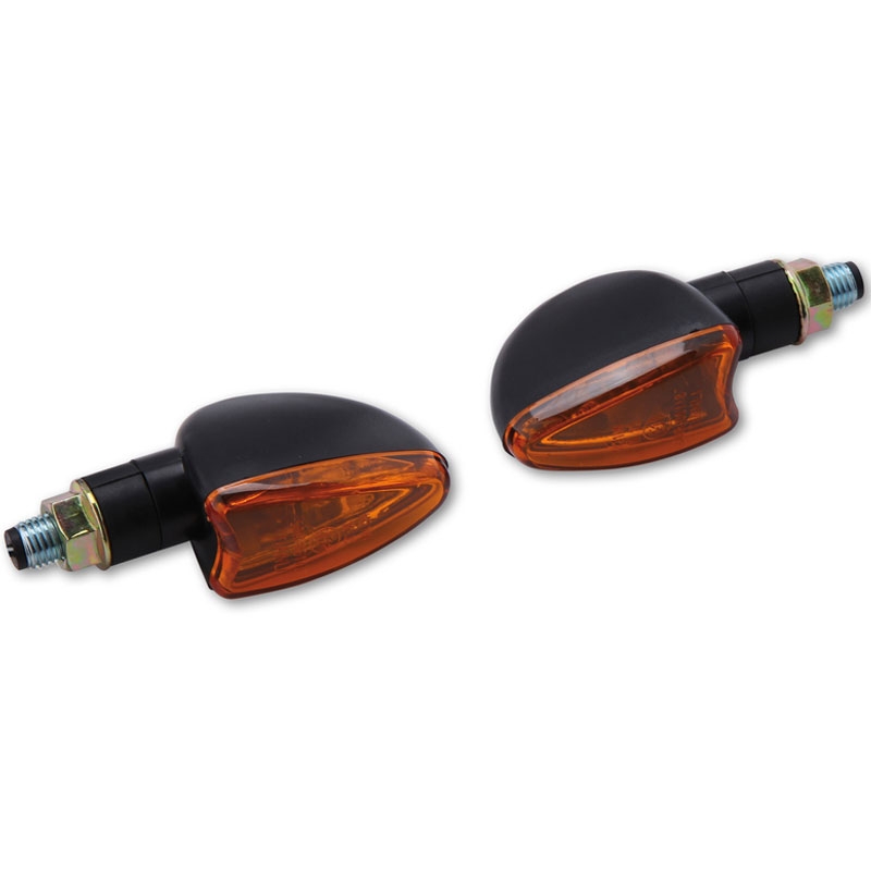 "Highsider Smart Arrow Mini" juodos ir oranžinės spalvos motocikliniai mirksintys žibintai
