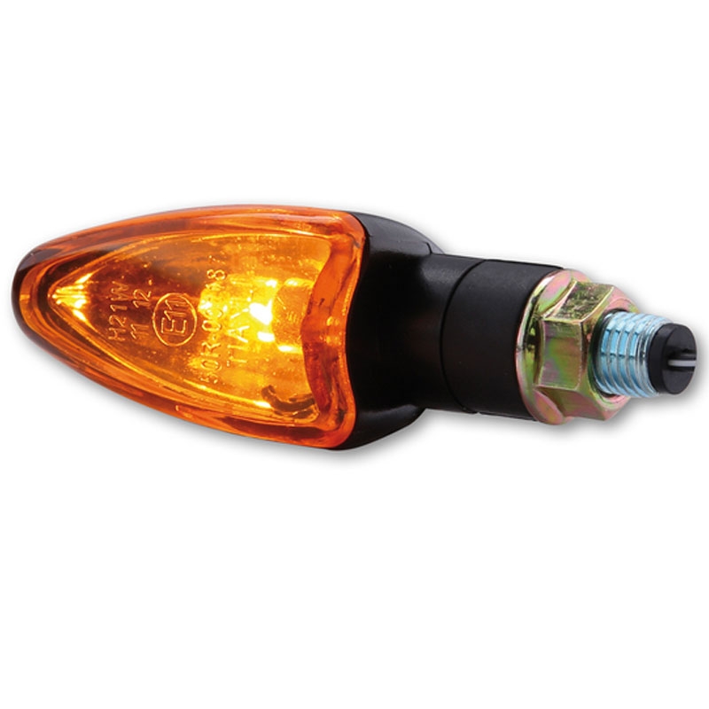 "Highsider Smart Arrow Mini" juodos ir oranžinės spalvos motocikliniai mirksintys žibintai