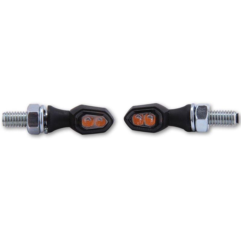 "Highsider Smart Crumb LED" juodos ir dūminės spalvos motociklų mirksintys žibintai
