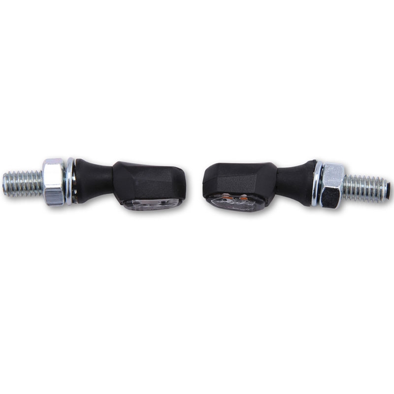 "Highsider Smart Crumb LED" juodos ir dūminės spalvos motociklų mirksintys žibintai