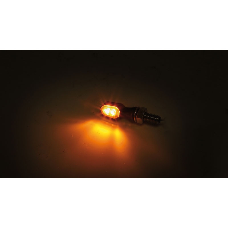 "Highsider Smart Crumb LED" juodos ir dūminės spalvos motociklų mirksintys žibintai