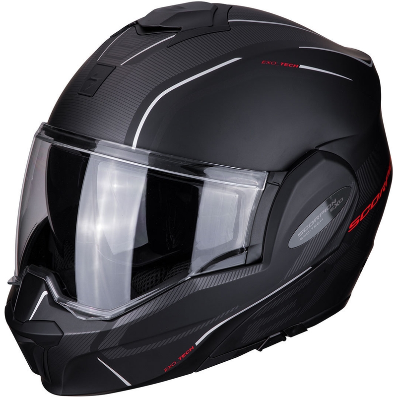 Překlápěcí přilba Scorpion EXO-TECH Time-Off černo-červená