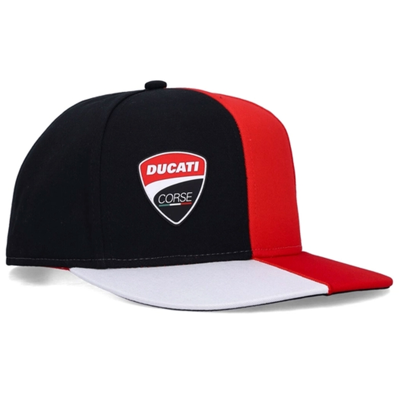 "Ducati" plokščia kepurė raudona-juoda-balta