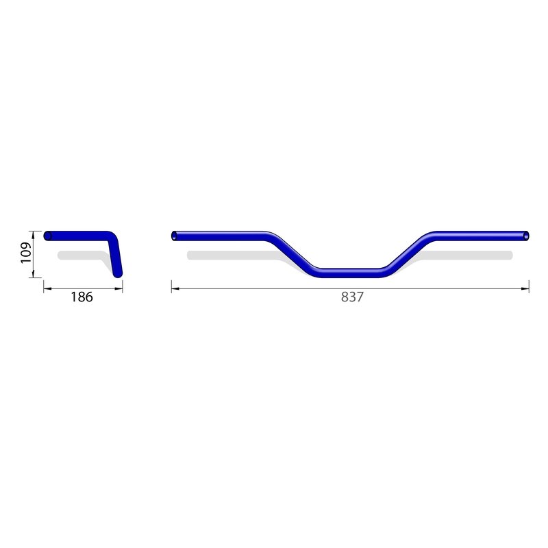 "Highsider Pro Flat Track L14" 7/8 colių chromuotas vairas