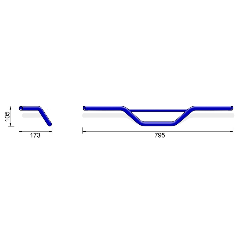 Highsider Pro Cross MX2 vairas 22mm juodas