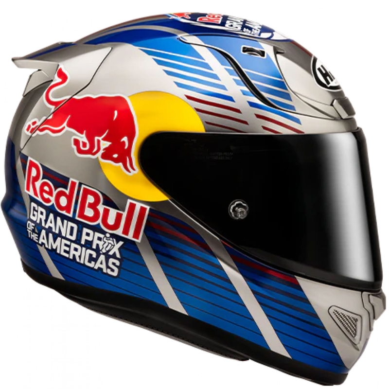 Integruotas motociklininko šalmas HJC RPHA 12 Red Bull Austin GP II MC21 mėlynai pilkas
